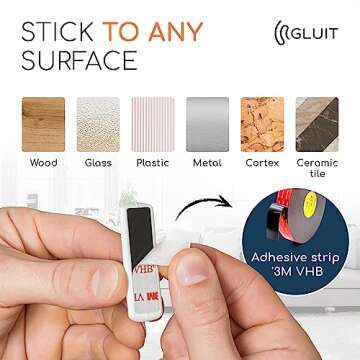 GLUIT Adhesive Desktop Cable Organizer Versatile Cord Holders Wire Clips and Cable Holder Cord Organizer for Desk Table Accessories Office Spaces New White 5 Pack