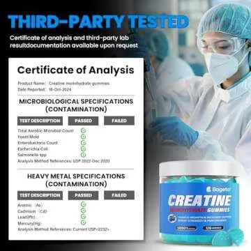 Creatine Gummies 5000mg Caffeine Free Vegan 120 Count