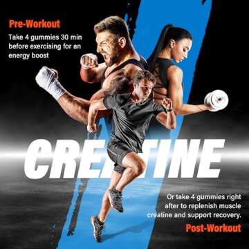 Creatine Gummies 5000mg Caffeine Free Vegan 120 Count
