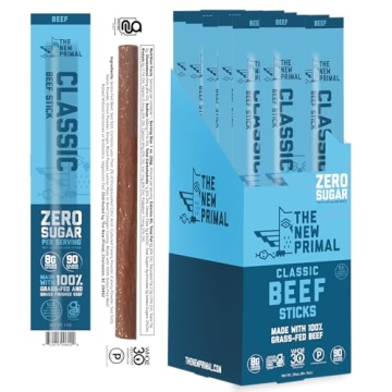 New Primal Grass Fed Beef Sticks - Keto Gluten-Free Snack