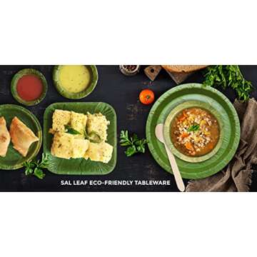 Eco-friendly Sal Leaf Dinnerware Set | 75pcs - Parties & Events