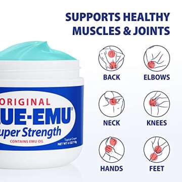 Blue Emu Original Super Strength Cream, Emu Oil, Odor & Fragrance Free, 4 Oz