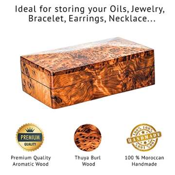 BAZAARDI Hand Carved Wooden Jewelry Box - Unique Storage Solution