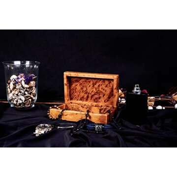 BAZAARDI Hand Carved Wooden Jewelry Box - Unique Storage Solution