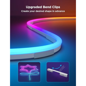 Govee RGBIC Neon Lights, LED Smart Neon Rope Light 2 Works with Matter, Alexa, Google Assistant, Custom DIY Neon Strip Lights for Bedroom and Wall Decor, Softer Material, 9.8ft, White