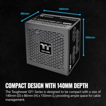 Thermaltake GF1 (2024) 850W Power Supply - Gold Efficiency, Quiet