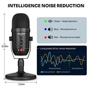 USB Microphone for PC Computer PS4 Cardioid Condenser ASMR Microphone Kit Metal Podcast Microphone for Streaming Gaming Studio Video Recording YouTube Noise Cancelling Mic Kit for Laptop,Phone,Mac