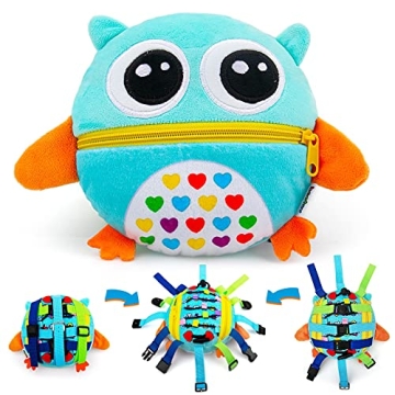 beetoy Sensory Buckle Pillow for Toddler Travel Fun