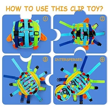 beetoy Sensory Buckle Pillow for Toddler Travel Fun