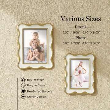 Glitzhome Vintage White Picture Frame Set of 2