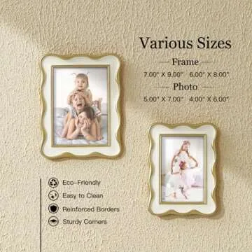 Glitzhome Vintage White Picture Frame Set of 2