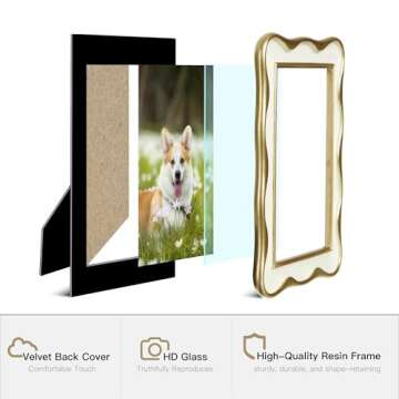 Glitzhome Vintage White Picture Frame Set of 2
