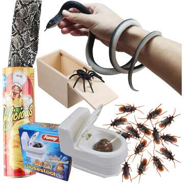 LCKLA Gag Prank Kit: Realistic Snakes, Roaches & Spider - Fun for All Occasions!