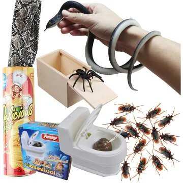 LCKLA Gag Prank Kit: Realistic Snakes, Roaches & Spider - Fun for All Occasions!