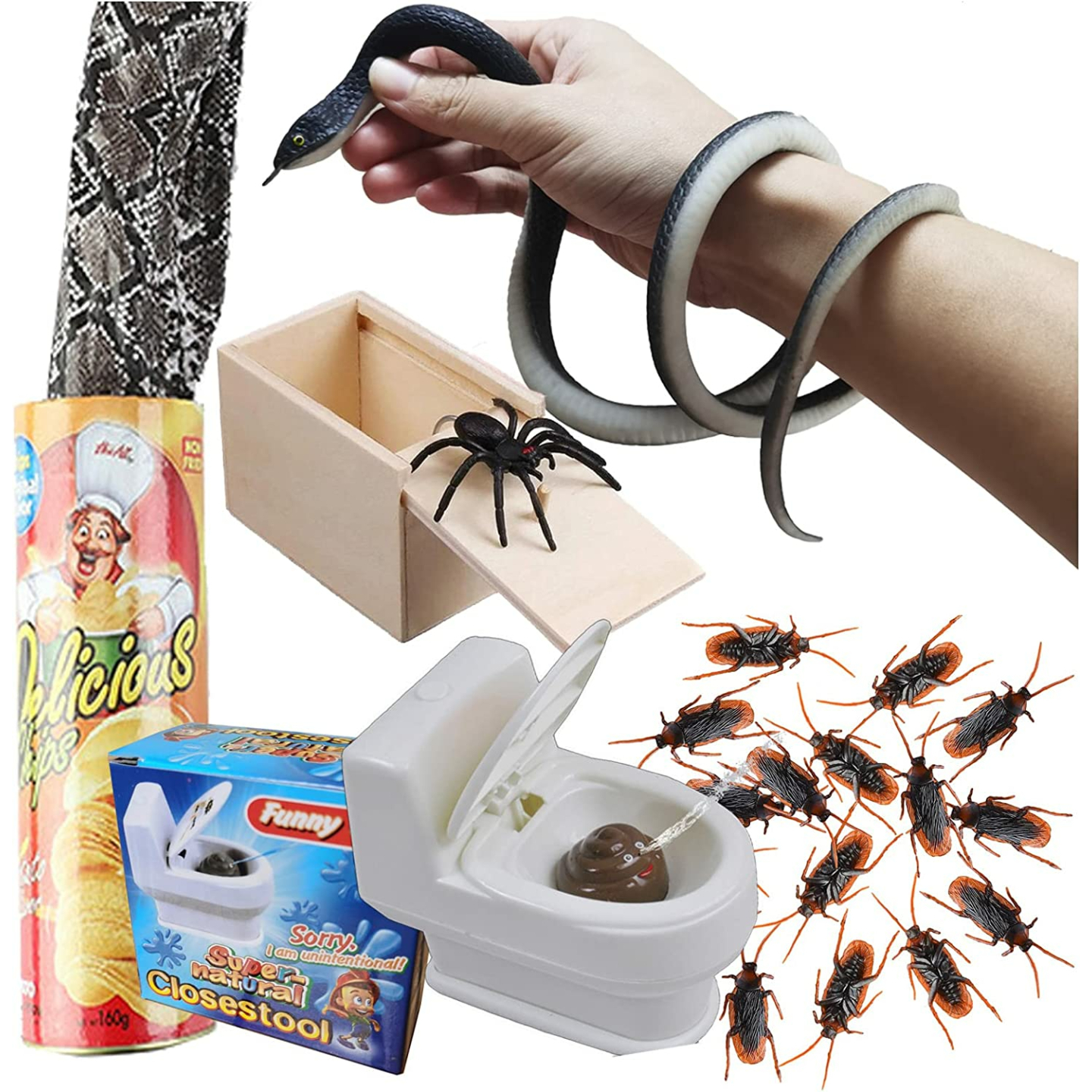 LCKLA Realistic Prank Kit - Snakes & Roaches for Fun