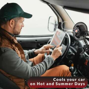 Zento Deals Portable Oscillating Fan for Vehicles