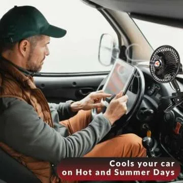 Zento Deals Portable Oscillating Fan for Vehicles