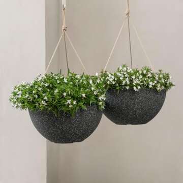 LA JOLIE MUSE Large Hanging Planters for Outdoor Use