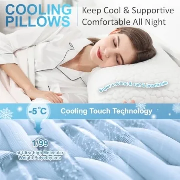 QUTOOL Adjustable Cooling Bed Pillow for Sleepers