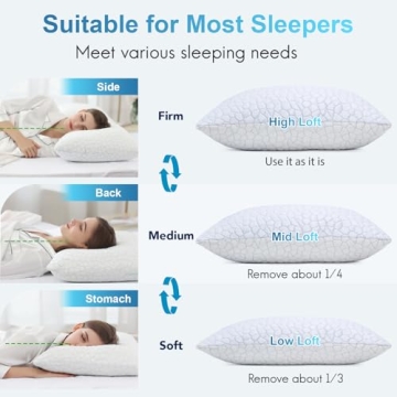 QUTOOL Adjustable Cooling Bed Pillow for Sleepers