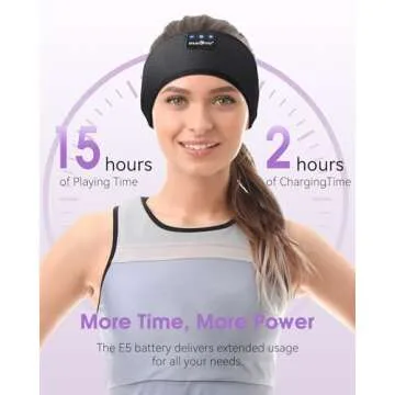 MUSICOZY Sleep Headphones Wireless, Bluetooth 5.2 Headband Sports Sleeping Headphones Eye Mask Earbuds Breathable Music Headband Perfect for Workout Running Travel Yoga