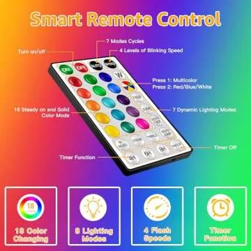 Ollny Rope Lights Outdoor Color Changing, 33FT 100 LED USB Waterproof String Lights with Remote, 18 Colors Fairy Rope Light for Indoor Bedroom Party Garden Wedding Holiday Decorations