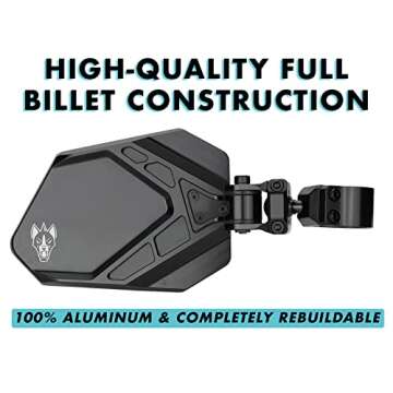 CUERO PRO Black 1.75" Side Mirrors for UTV - Durable and Stylish Off-Road Accessory