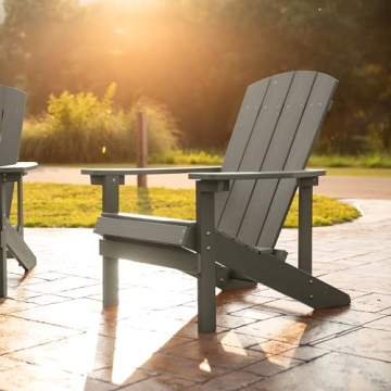 Flash Furniture Gray Adirondack Chair - Weather Resistant