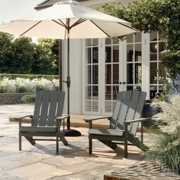 Flash Furniture Gray Adirondack Chair - Weather Resistant