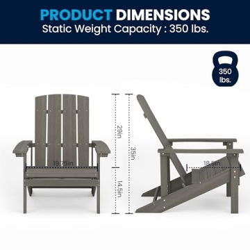 Flash Furniture Gray Adirondack Chair - Weather Resistant