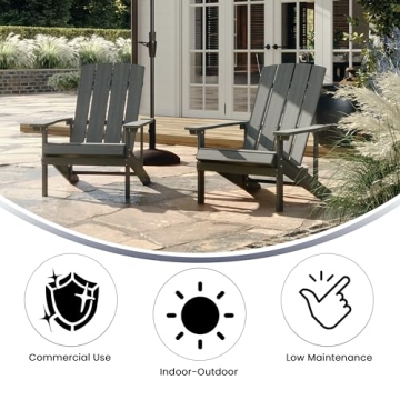 Flash Furniture Gray Adirondack Chair - Weather Resistant