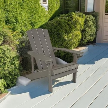 Flash Furniture Gray Adirondack Chair - Weather Resistant