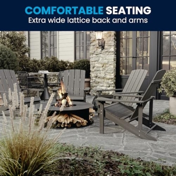 Flash Furniture Gray Adirondack Chair - Weather Resistant