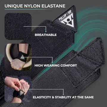 PULLUP & DIP Wrist Wraps, Professional Wrist Support for Weightlifting, Calisthenics, Bodybuilding & Strength Training, Stabilizing & Protective for Women & Men (Pullup & Dip Branding)