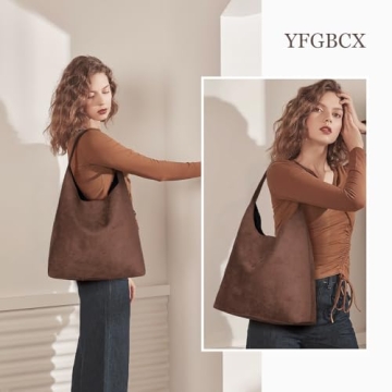 Stylish YFGBCX Faux Suede Tote Bag for Women