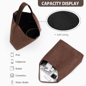 Stylish YFGBCX Faux Suede Tote Bag for Women