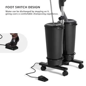 Artist hand Adjustable Portable Shampoo Bowl with Electric Pump, Hair Washing Station,Includes 2 Buckets, Drain Hoses,High-Pressure Sprayer, Foot Pedal Switch