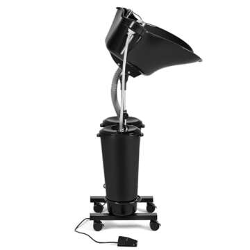 Artist hand Adjustable Portable Shampoo Bowl with Electric Pump, Hair Washing Station,Includes 2 Buckets, Drain Hoses,High-Pressure Sprayer, Foot Pedal Switch
