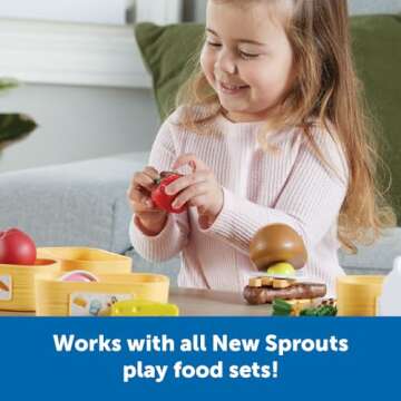 Learning Resources New Sprouts Pick ‘n’ Sort Food Groups, 26 Pieces, Ages 18 Months+, Grocery Store Pretend Play, Play Kitchen Accessories, Play Food for Toddlers