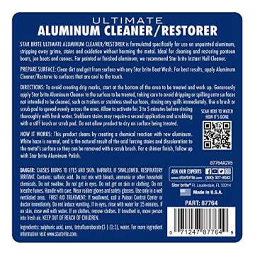 STAR BRITE Ultimate Aluminum Cleaner & Restorer - Aluminum Boat Cleaner - Perfect for Pontoon Boats, Jon Boats & Canoes (NO SPRAYER) - 64 OZ (087762)