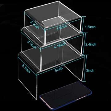 Ouskr 6 Pcs Acrylic Risers for Display, Acrylic Display Riser, Clear Display Stands for Shelf Desser...