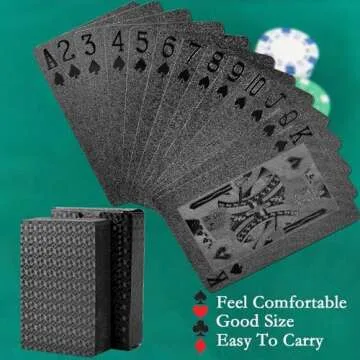 Cool Black Foil Poker Playing Cards - Waterproof Design