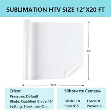 HTVRONT Sublimation Vinyl for Dark/Light Fabric 12" x 20FT