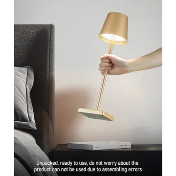 HASUN Cordless Table Lamp - Rechargeable 3 Color Dimming