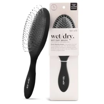 Kitsch Hair Detangler Brush - Eco-Friendly Detangling Brush for All Hair Types, Travel-Friendly Gift