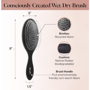 Kitsch Hair Detangler Brush - Eco-Friendly, Travel-Friendly