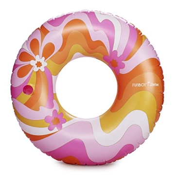 FUNBOY x Barbie Luxury Dream Tube Pool Float - Oversized 50'' Tube with Cup Holder