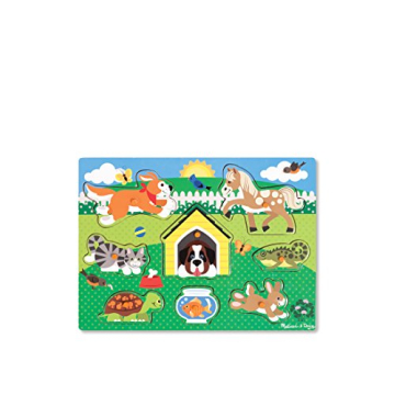 Melissa & Doug Pets Wooden Peg Puzzle for Toddlers
