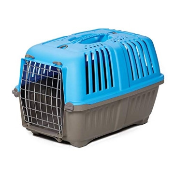 MidWest Pet Carrier: Hard-Sided Small Animal Carrier for Tiny Dog Breeds, Blue Kennel for Quick Trip...