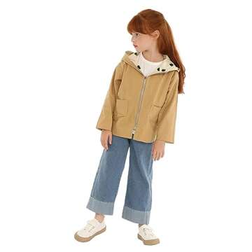 Mud Kingdom Baby Girls Reversable Jacket with Hood Cute Dots Outerwear Khaki 9-12 Months